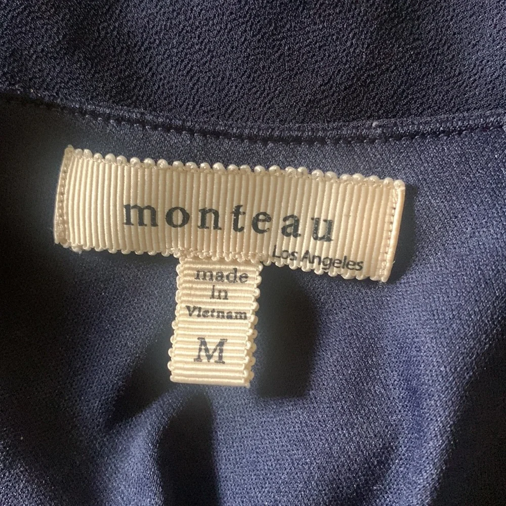 Navy blue cap sleeve blouse - Picture 7 of 7